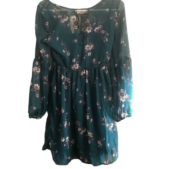 Mudd Green and Maroon Floral Dress Size Small - Picture 2 of 8